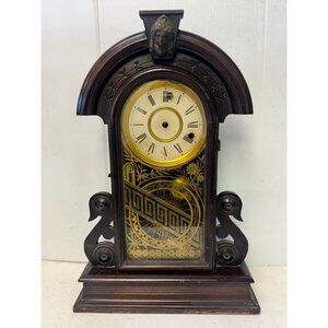 Antique E. Ingraham Co. Bristol Conn. USA Gingerbread Mantle Clock